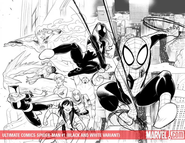 Ultimate Spider-Man (2009) #1 (BLACK AND WHITE VARIANT)