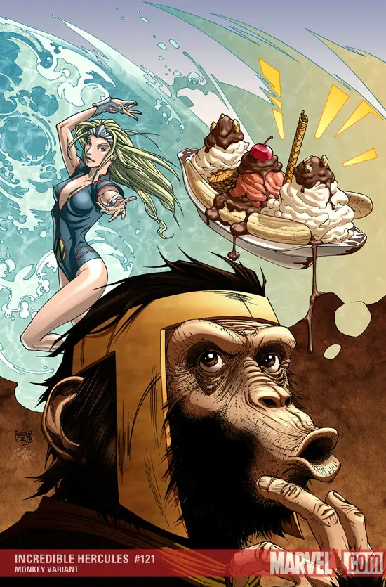 Incredible Hercules (2008) #121 (MONKEY VARIANT (1 FOR 10))