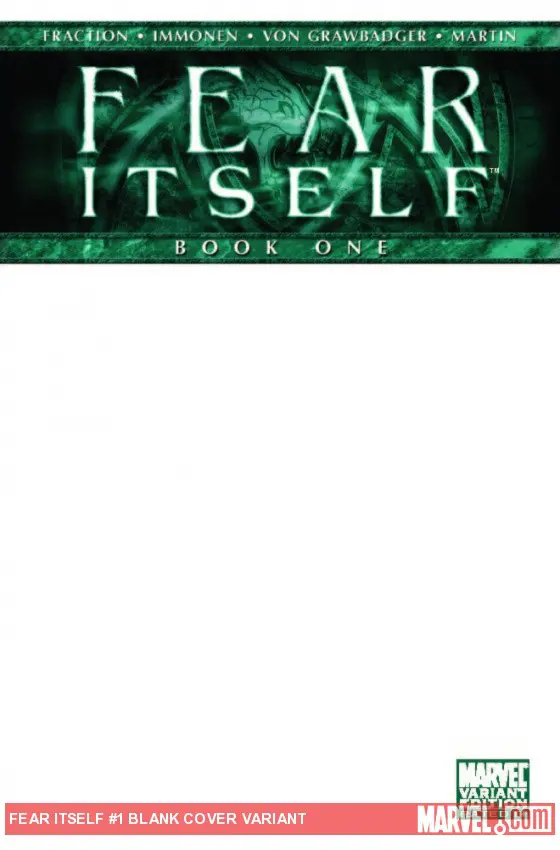 Fear Itself (2010) #1 (Blank Cover Variant)