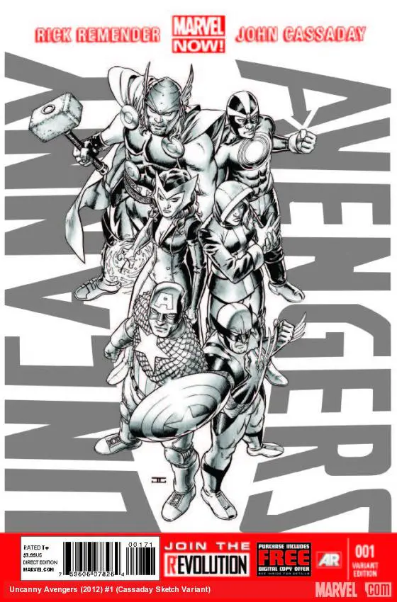 Uncanny Avengers (2012) #1 (Cassaday Sketch Variant)