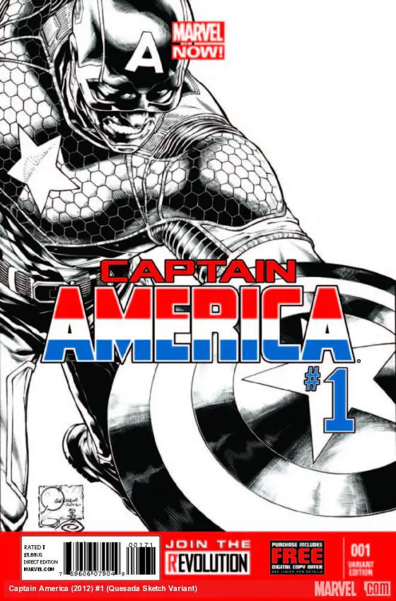 Captain America (2012) #1 (Quesada Sketch Variant)
