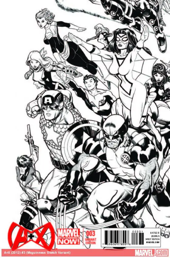 A+X (2012) #3 (Mcguinness Sketch Variant)