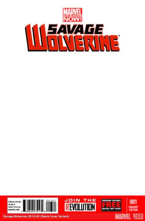 Savage Wolverine (2013) #1 (Blank Cover Variant)