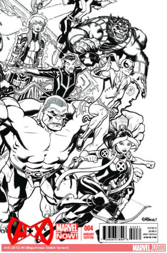 A+X (2012) #4 (Mcguinness Sketch Variant)