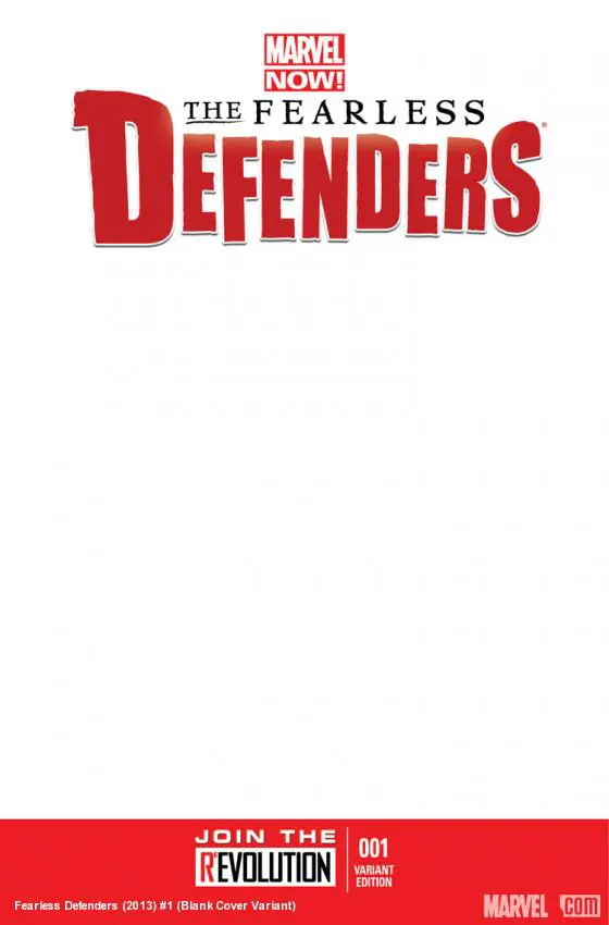 Fearless Defenders (2013) #1 (Blank Cover Variant)