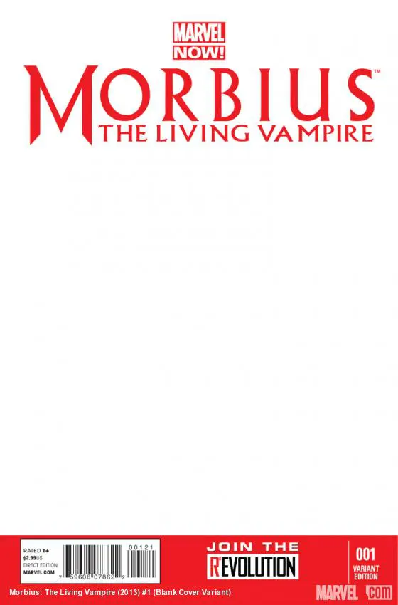 Morbius: The Living Vampire (2013) #1 (Blank Cover Variant)