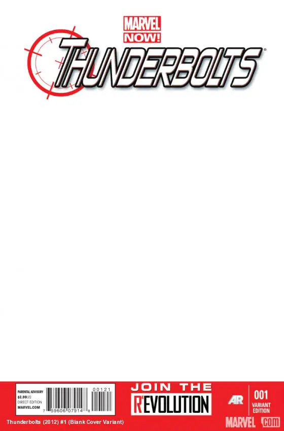 Thunderbolts (2012) #1 (Blank Cover Variant)