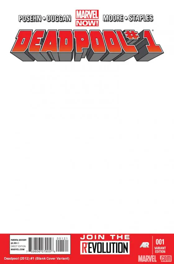 Deadpool (2012) #1 (Blank Cover Variant)
