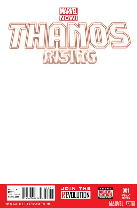 Thanos Rising (2013) #1 (Blank Cover Variant)