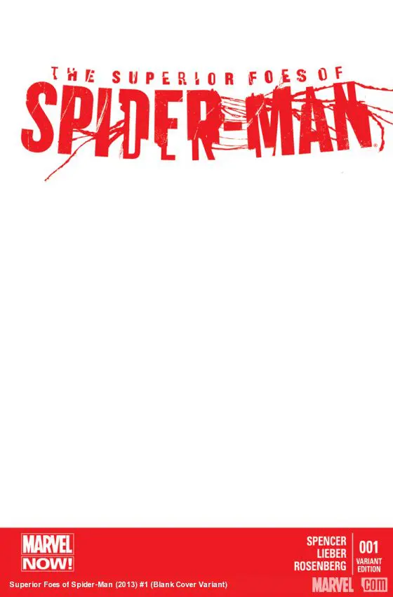 The Superior Foes of Spider-Man (2013) #1 (Blank Cover Variant)