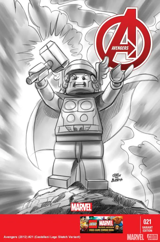 Avengers (2012) #21 (Castellani Lego Sketch Variant)