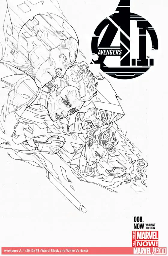 Avengers a.I. (2013) #8 (Ward Black and White Variant)