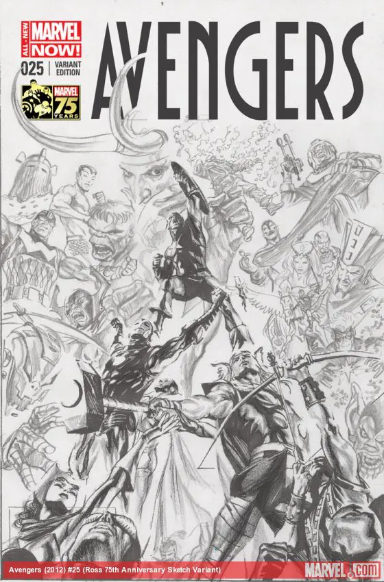 Avengers (2012) #25 (Ross 75th Anniversary Sketch Variant)