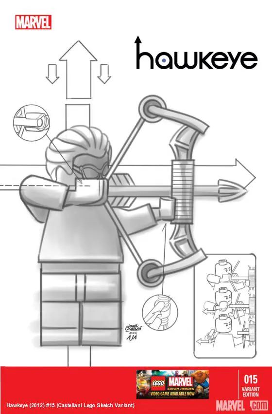 Hawkeye (2012) #15 (Castellani Lego Sketch Variant)