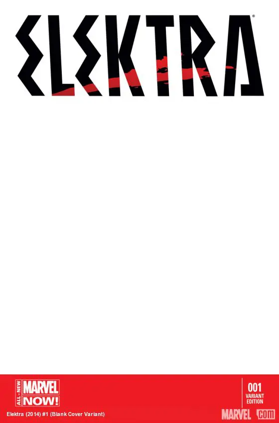 Elektra (2014) #1 (Blank Cover Variant)