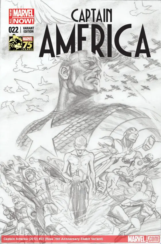 Captain America (2012) #22 (Ross 75th Anniversary Sketch Variant)